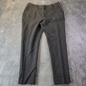 J.Crew Womens 2 Café Capri Black White‎ Polka Dot Pants Preppy Workwear